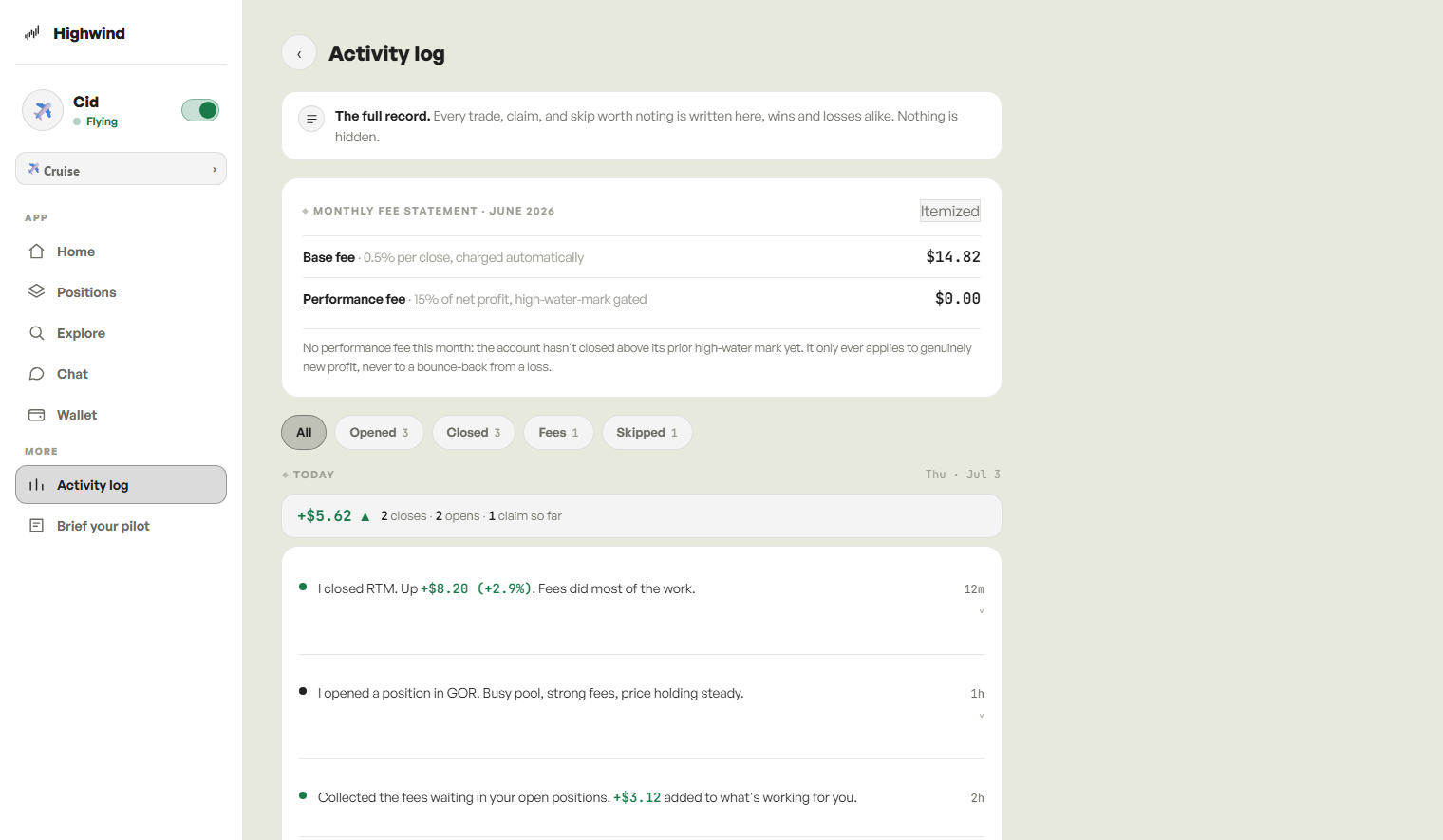 The full activity record